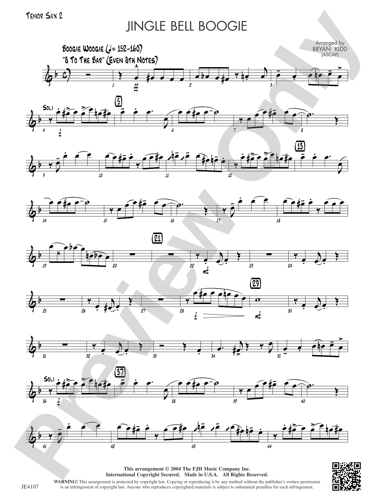 Jingle Bell Boogie: Tenor Sax 2
