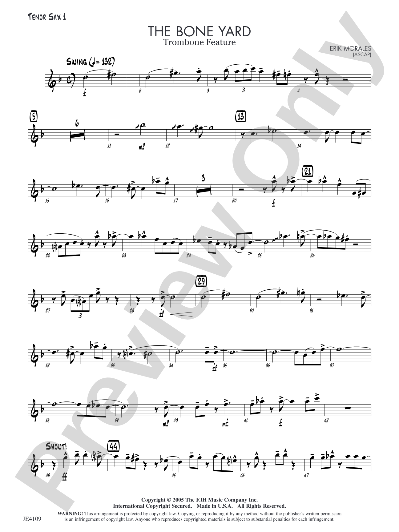 The Bone Yard: Tenor Sax 1