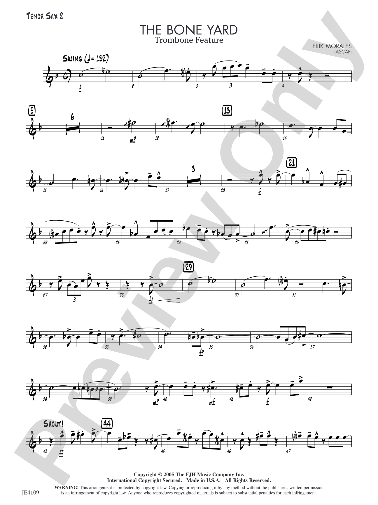 The Bone Yard: Tenor Sax 2