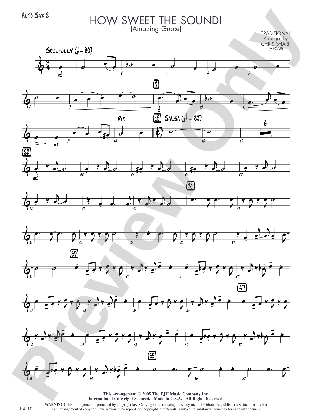 How Sweet the Sound! (Amazing Grace): Alto Sax 2