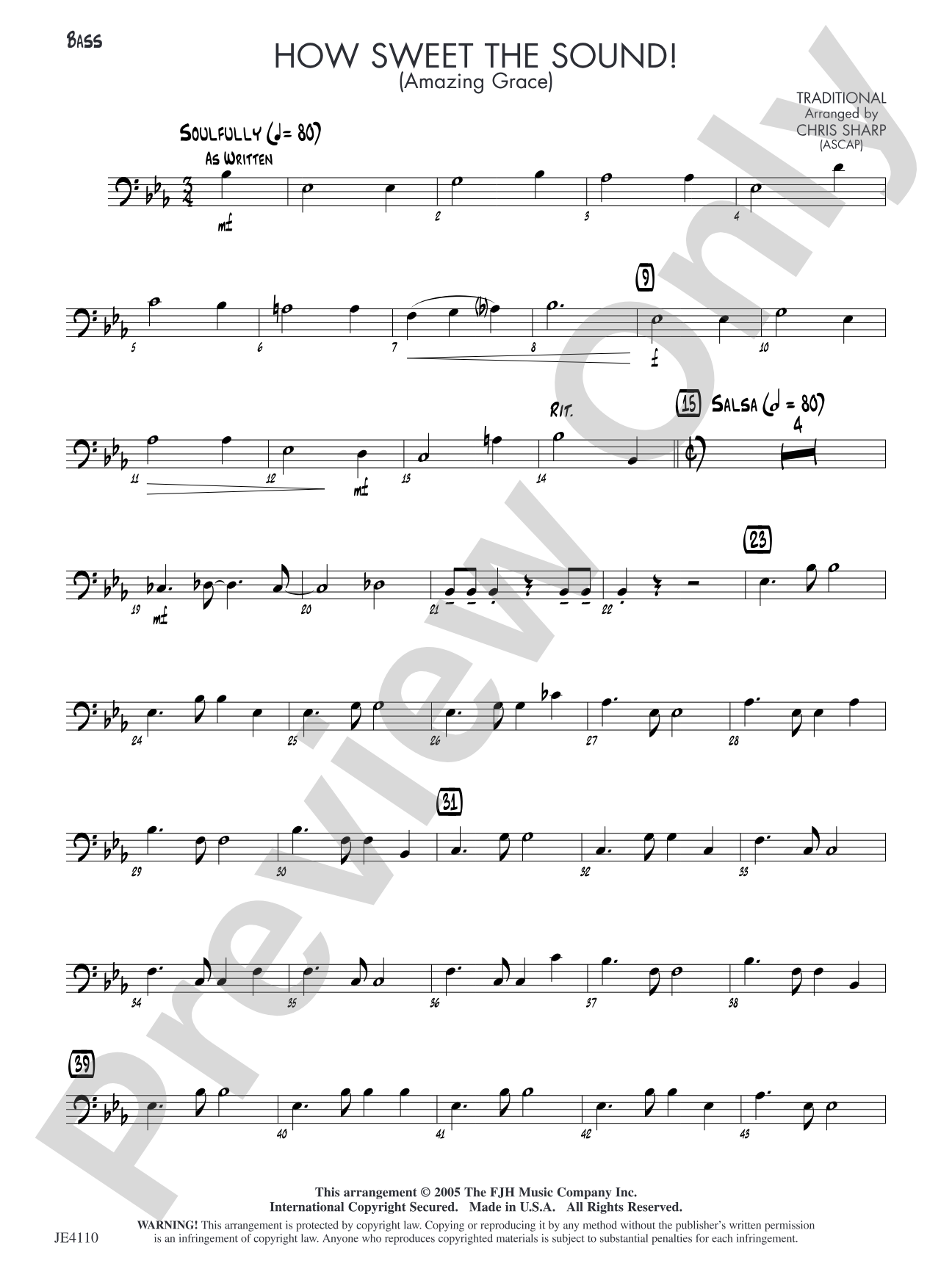 How Sweet the Sound! (Amazing Grace): Bass