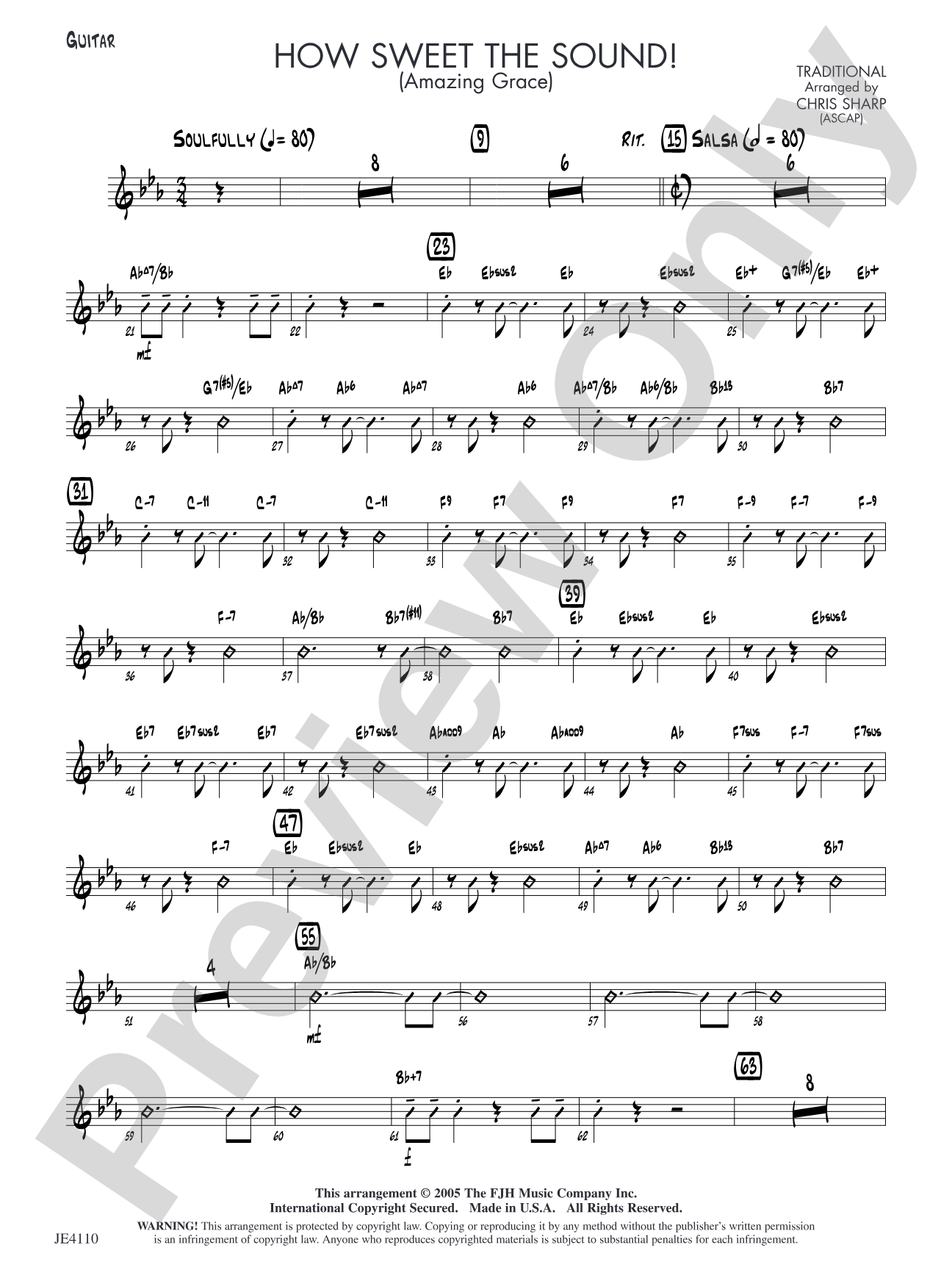 How Sweet the Sound! (Amazing Grace): Guitar