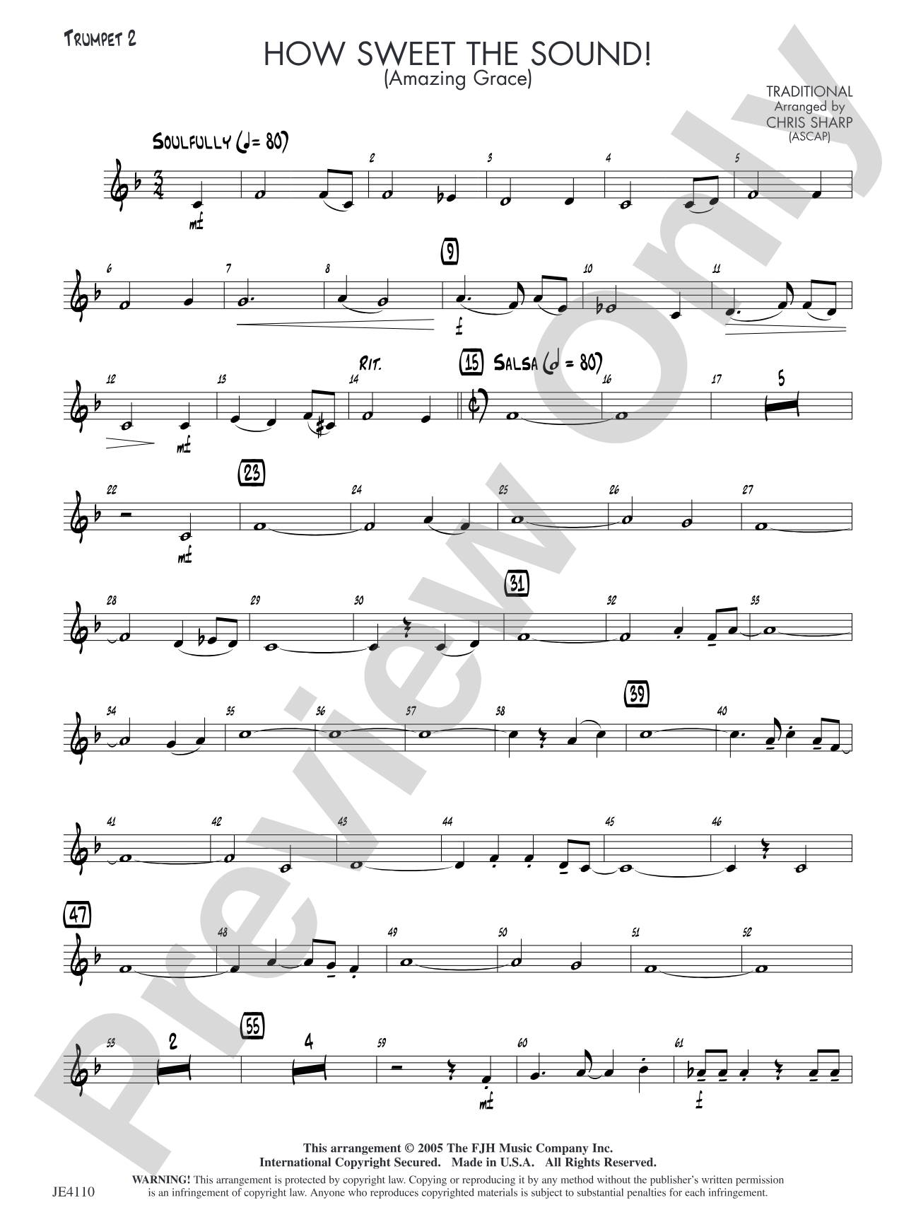 How Sweet the Sound! (Amazing Grace): Trumpet 2