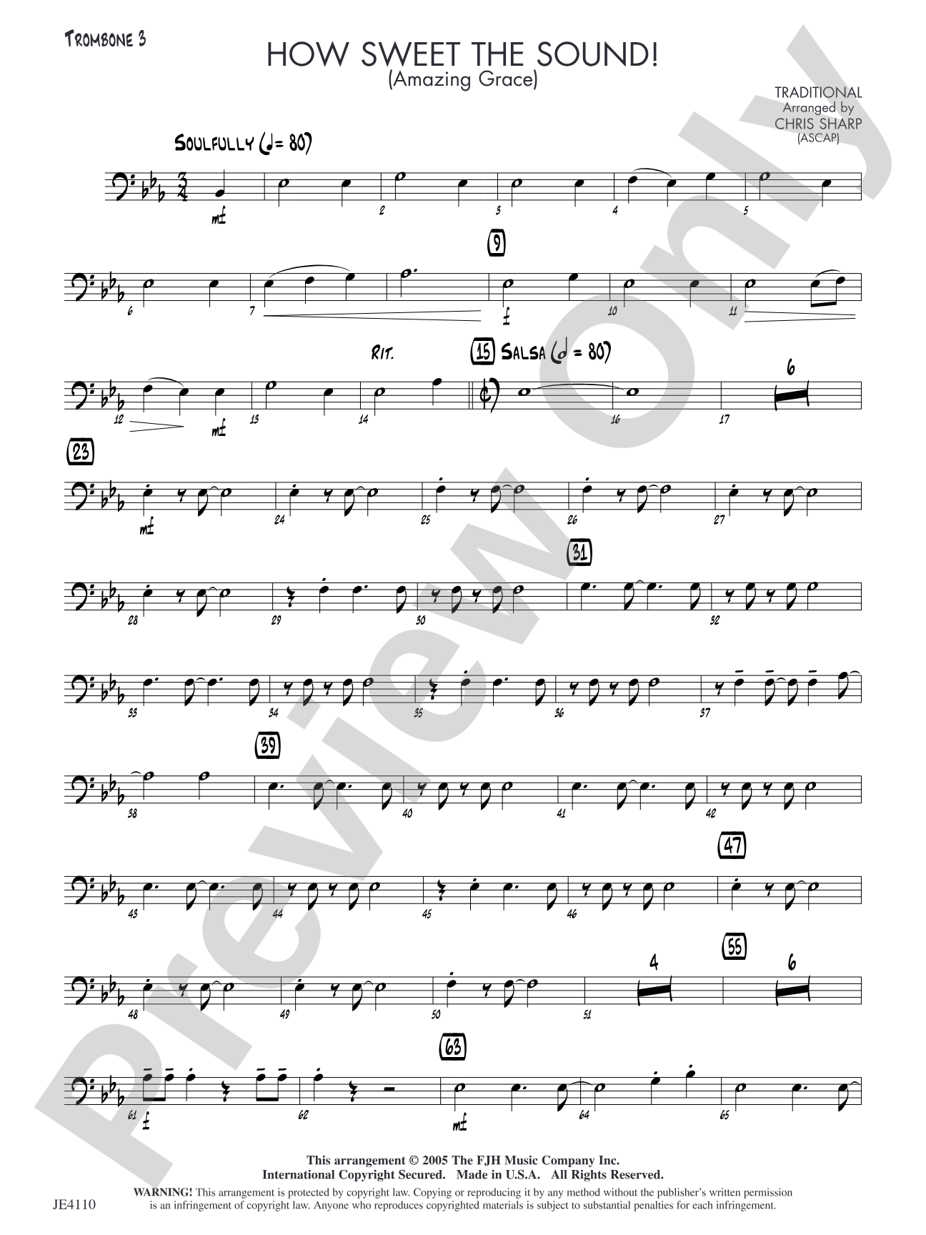 How Sweet the Sound! (Amazing Grace): Trombone 3