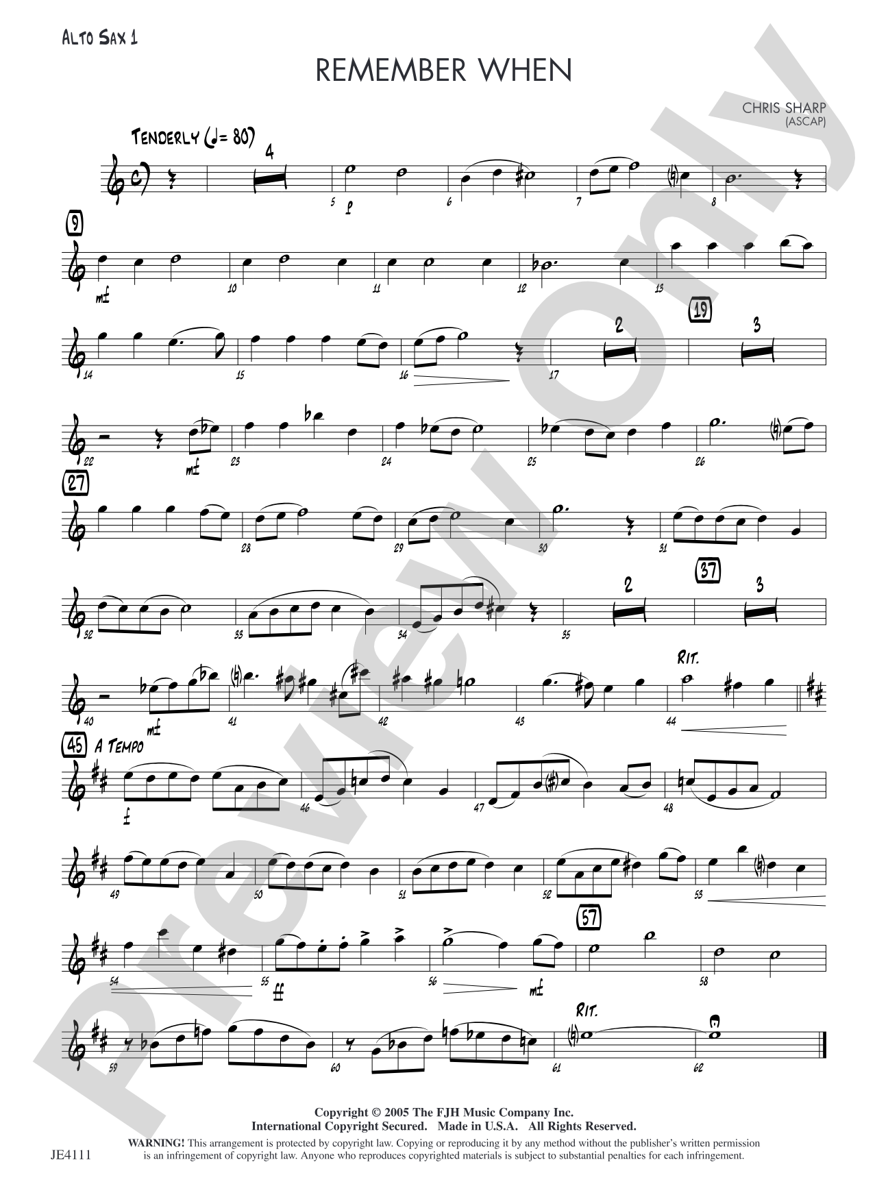 Remember When: Alto Sax 1