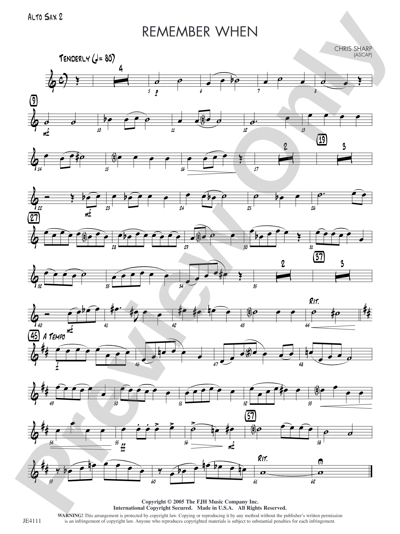 Remember When: Alto Sax 2