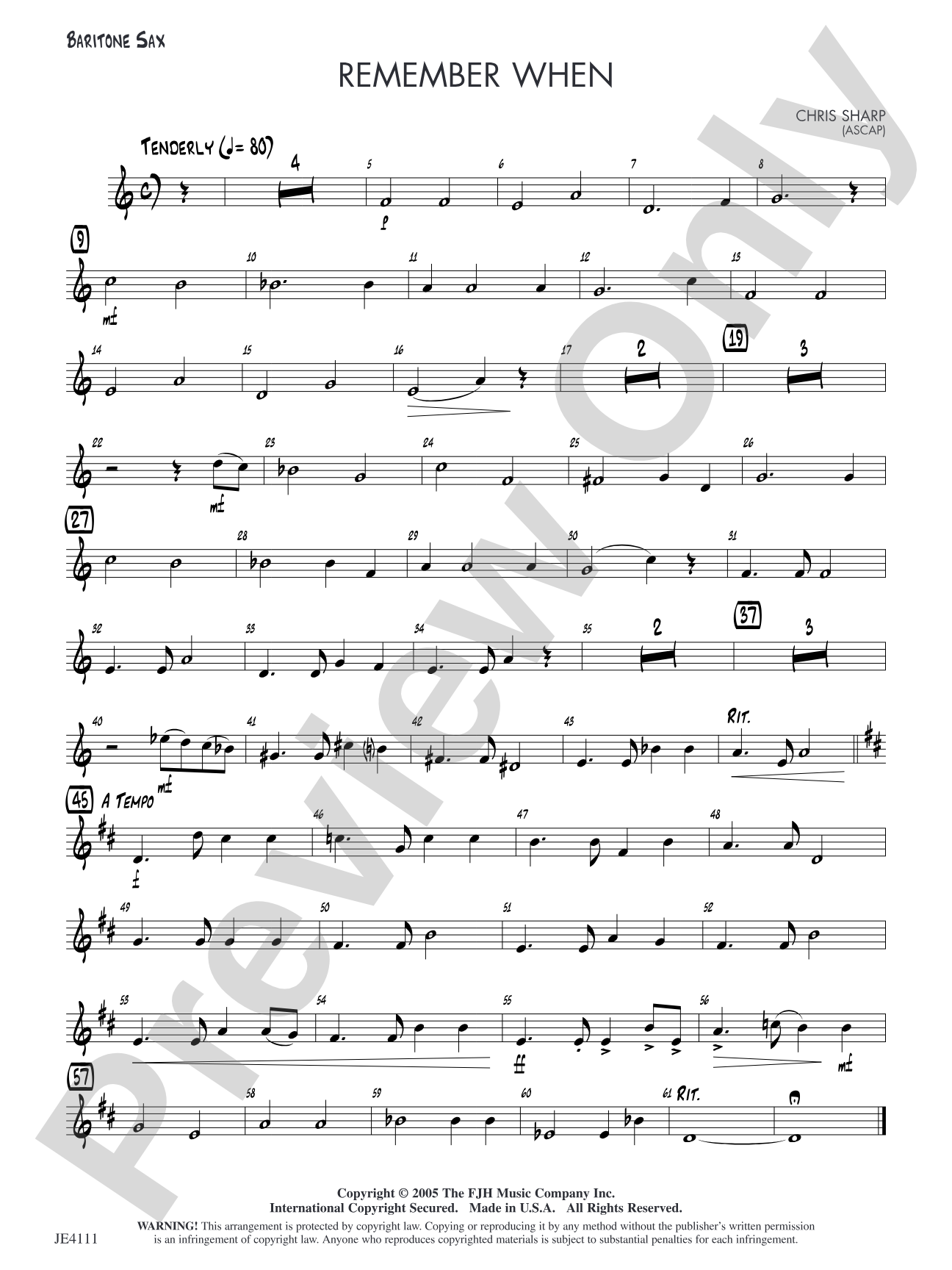 Remember When: Opt. Baritone Sax