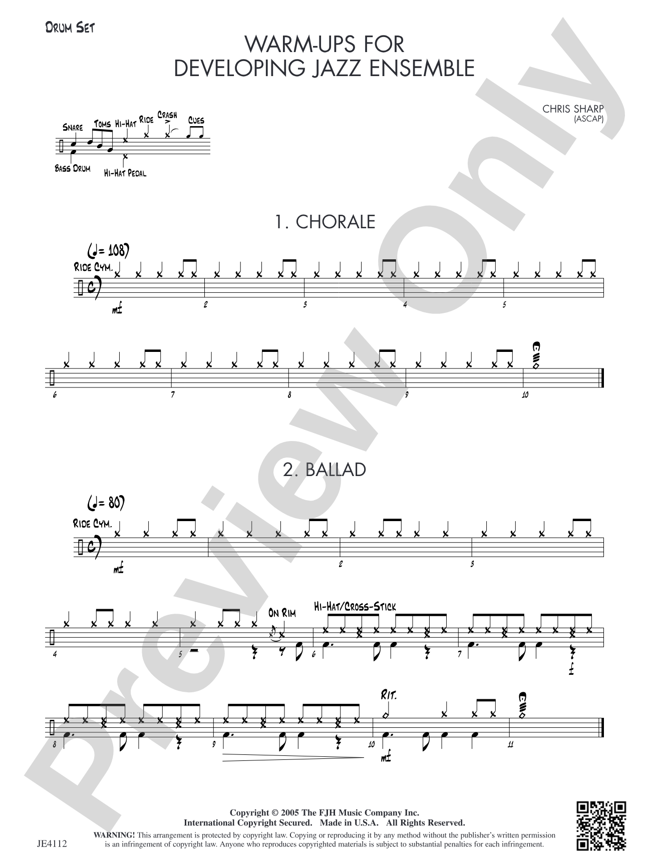 Warm-Ups for Developing Jazz Ensemble: Drum Set