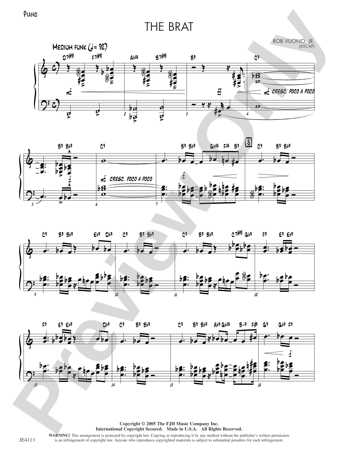 The Brat: Piano