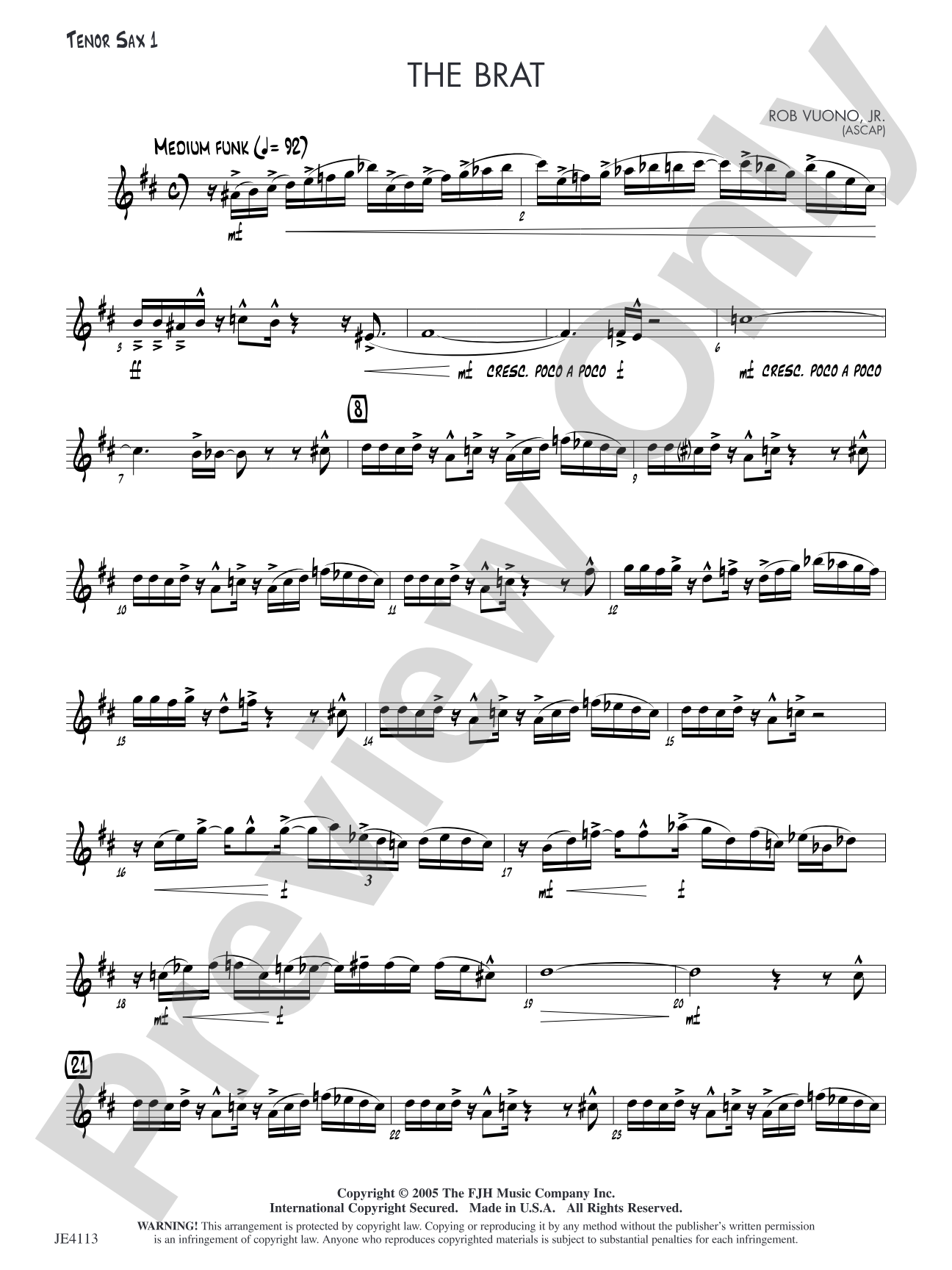 The Brat: Tenor Sax 1