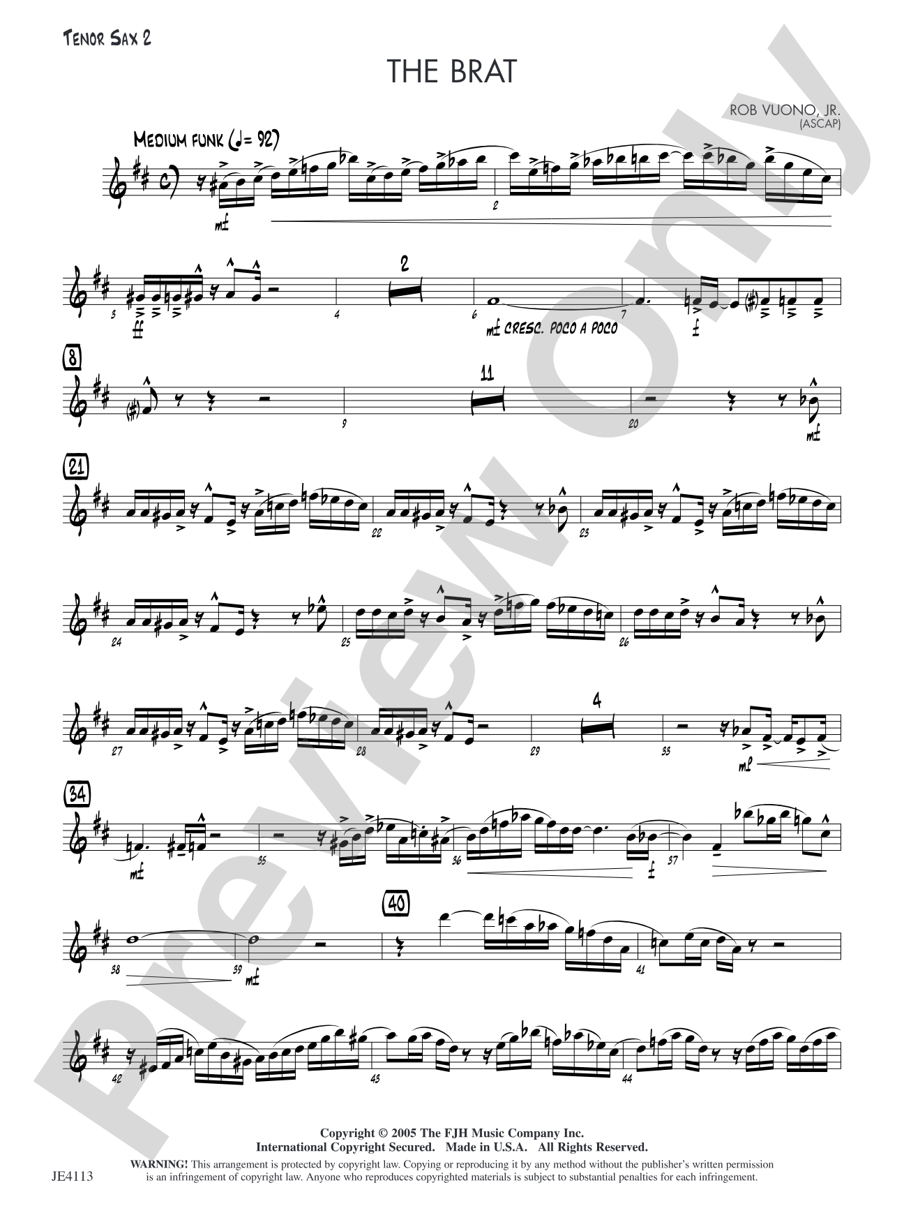 The Brat: Tenor Sax 2