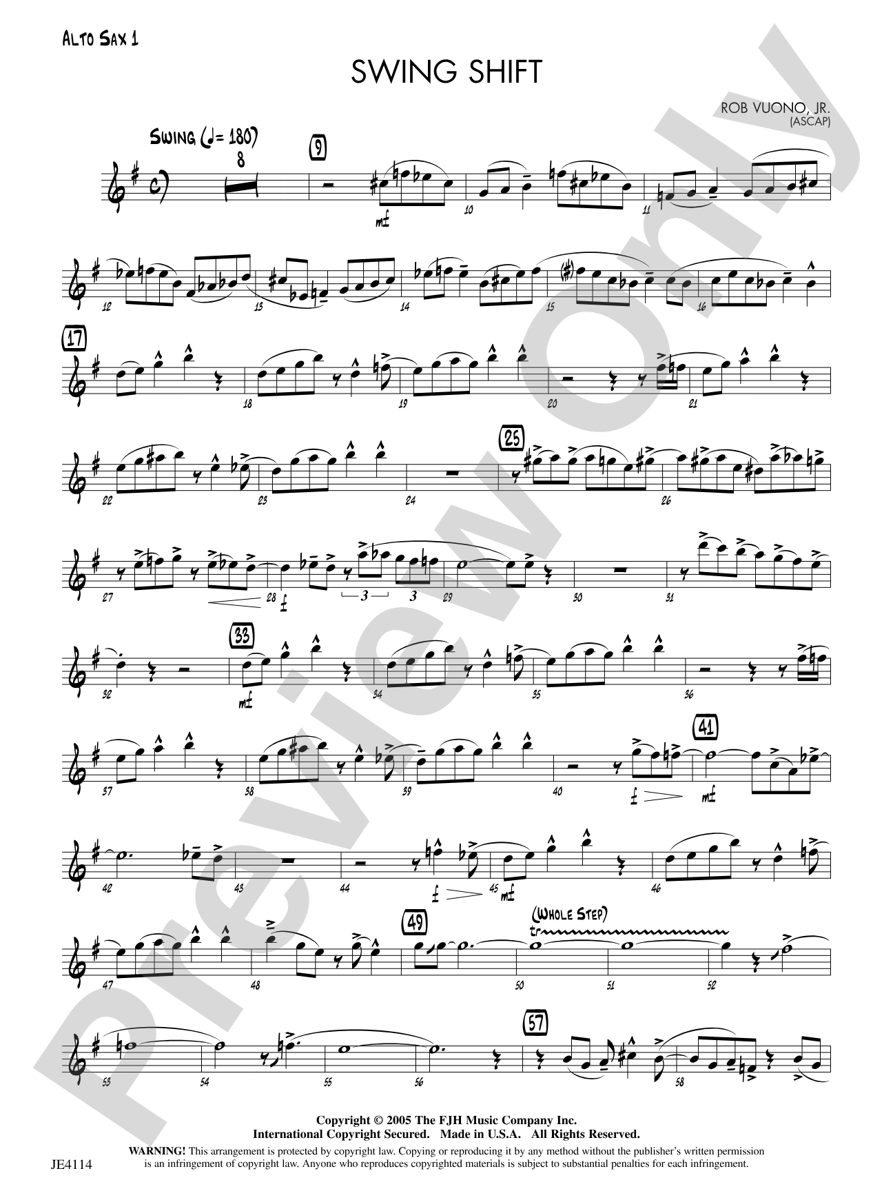 Swing Shift: Alto Sax 1
