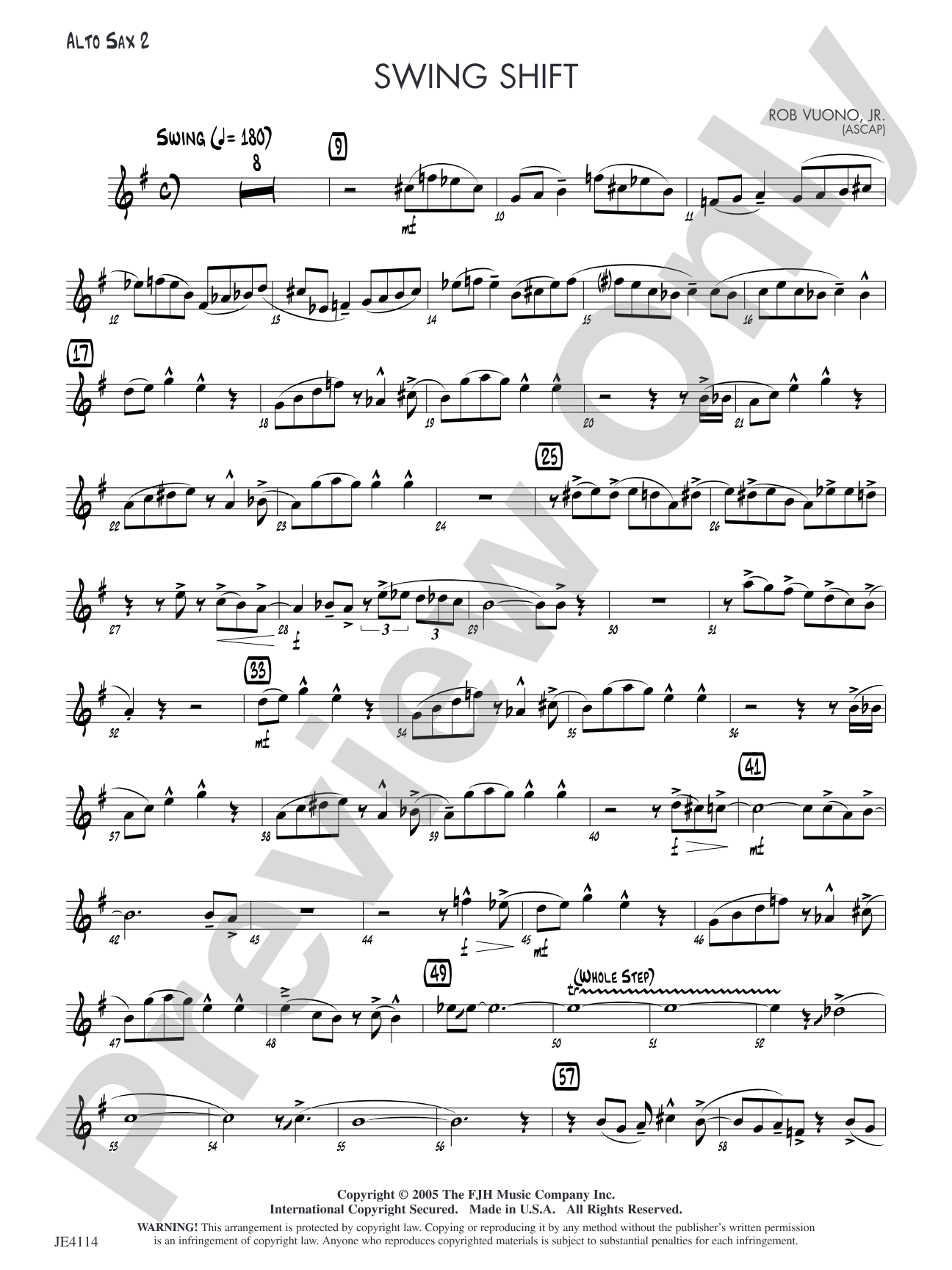Swing Shift: Alto Sax 2