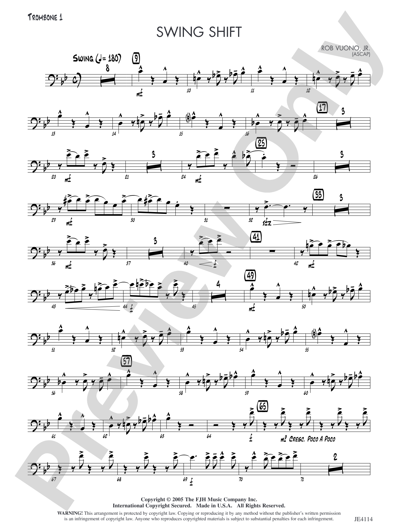 Swing Shift: Trombone 1