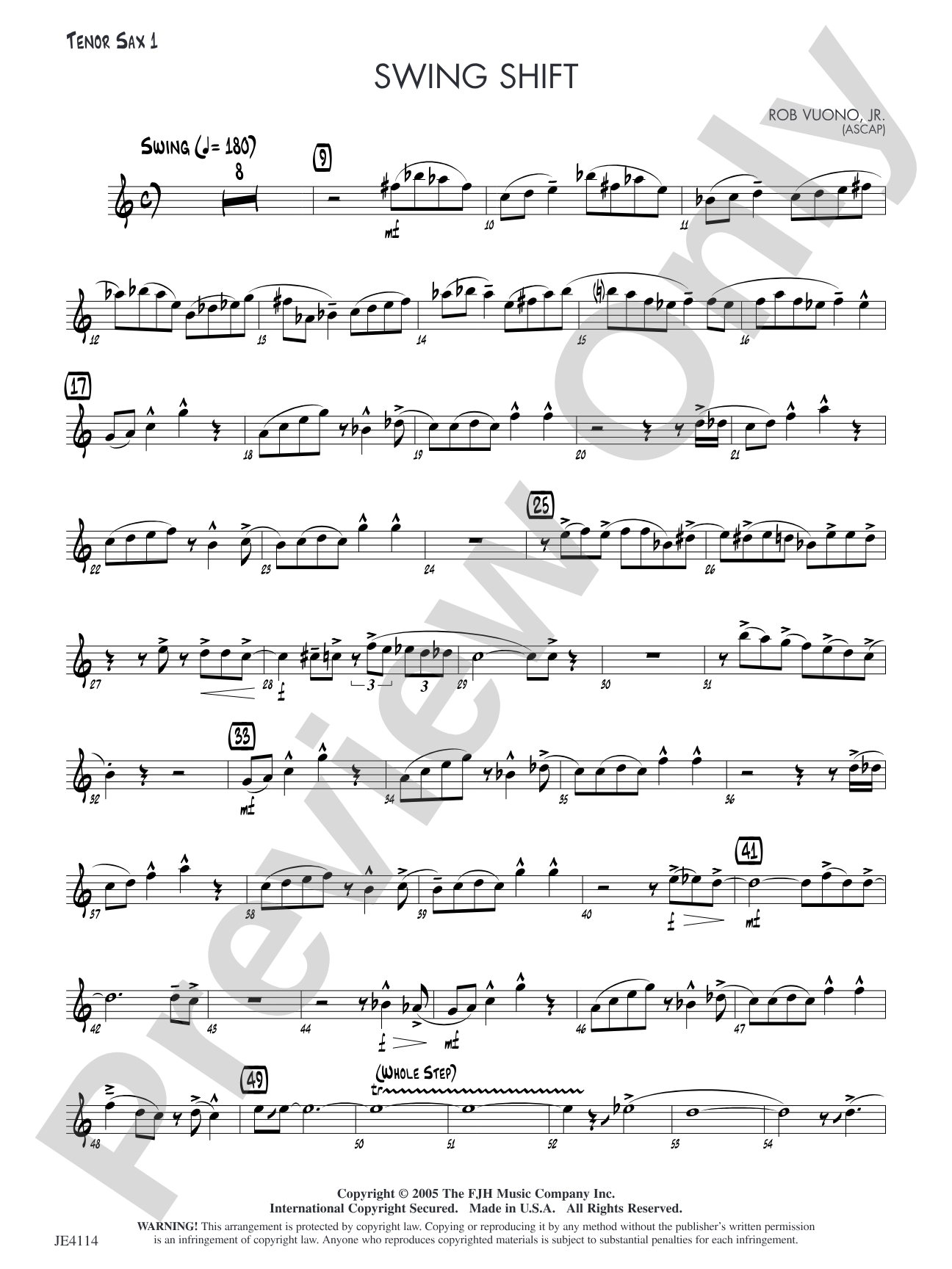 Swing Shift: Tenor Sax 1