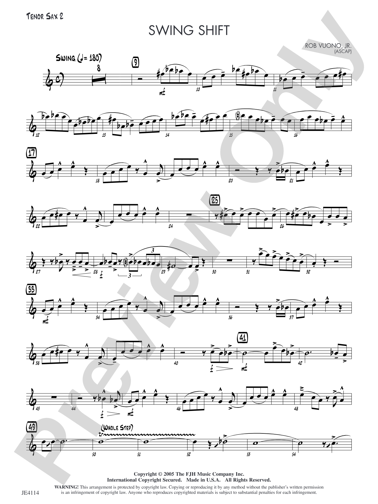 Swing Shift: Tenor Sax 2
