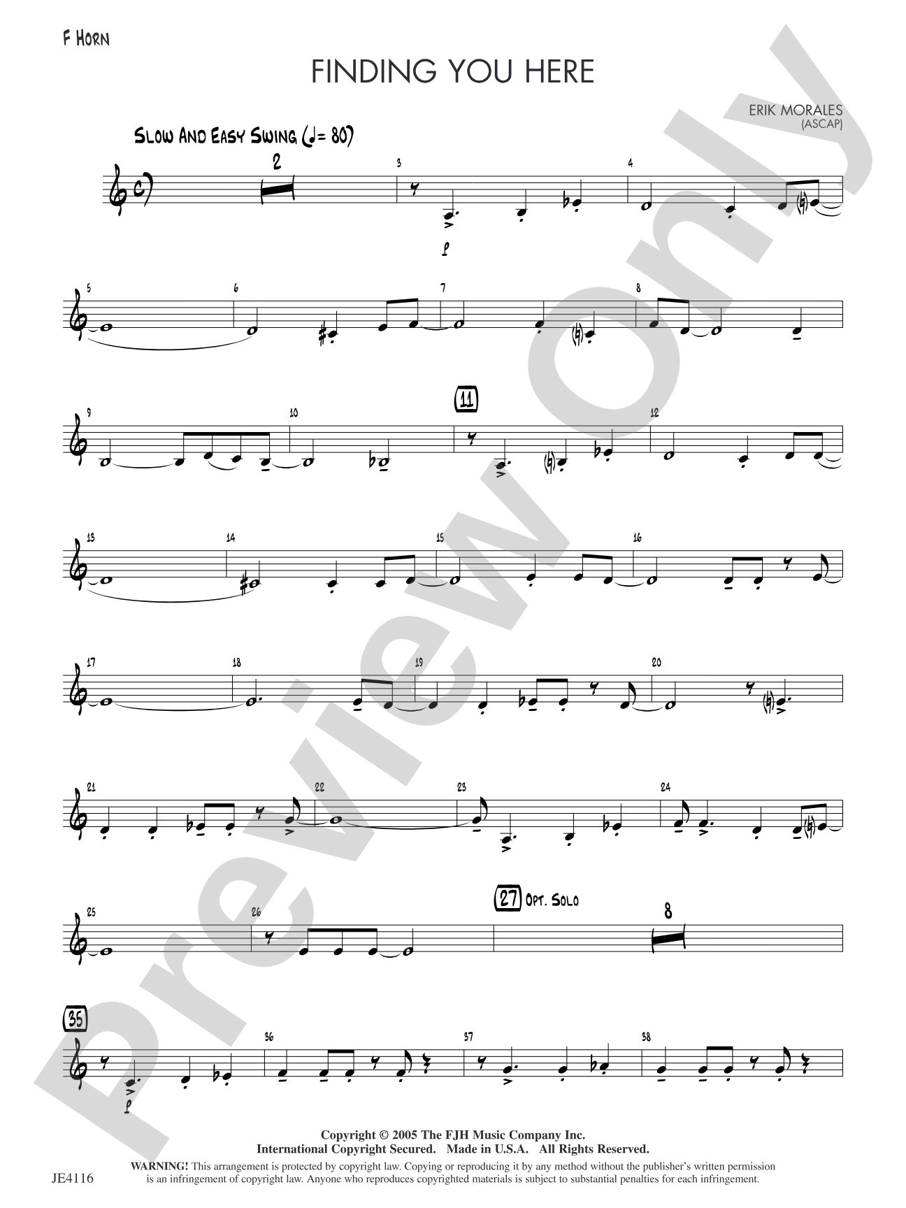 Finding You Here: Alternate F Horn