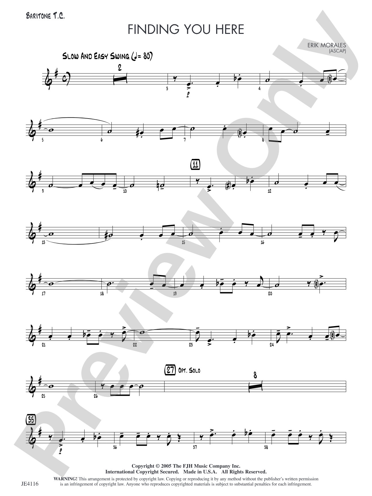 Finding You Here: Alternate Baritone T.C.