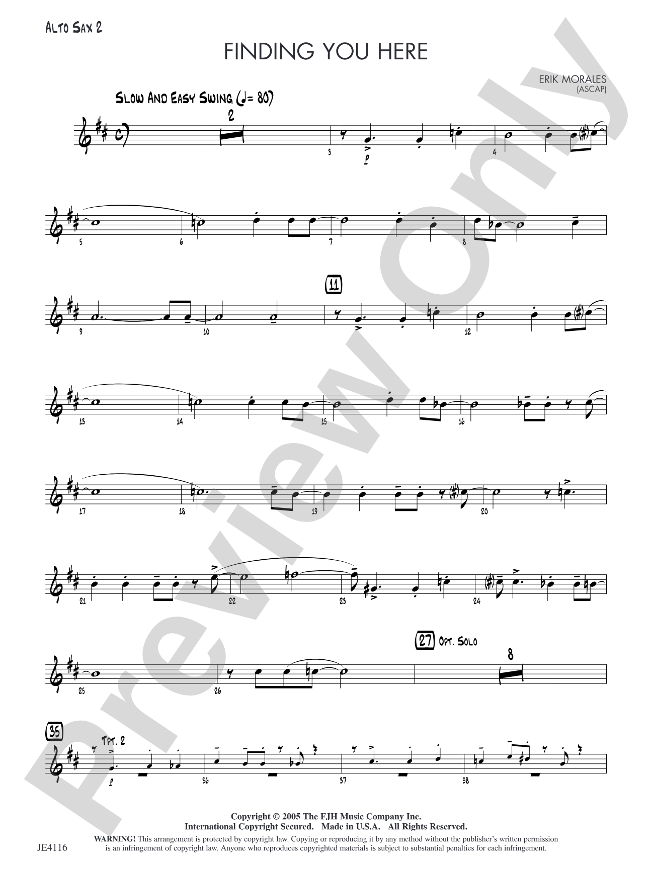 Finding You Here: Alto Sax 2