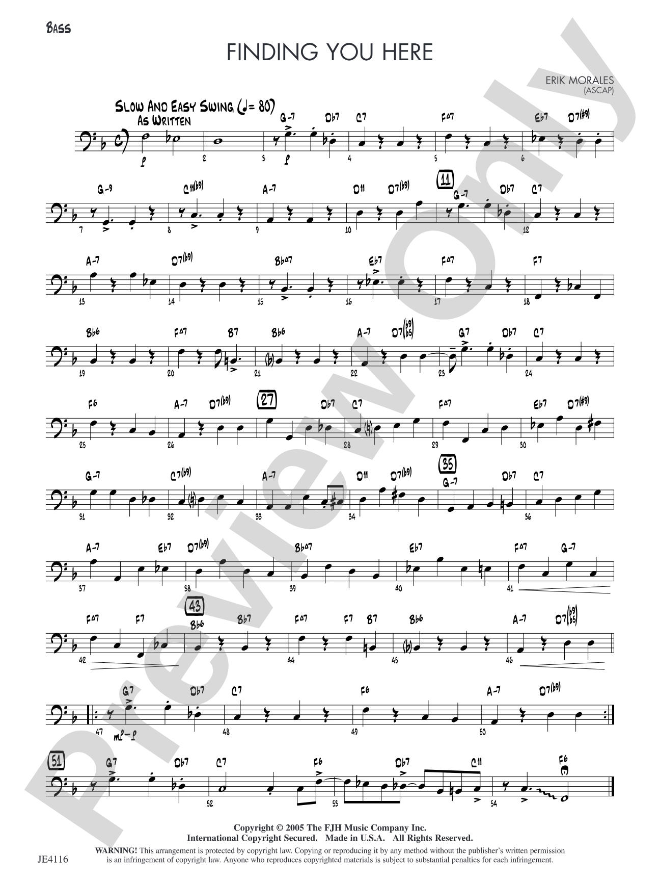 Finding You Here: Bass