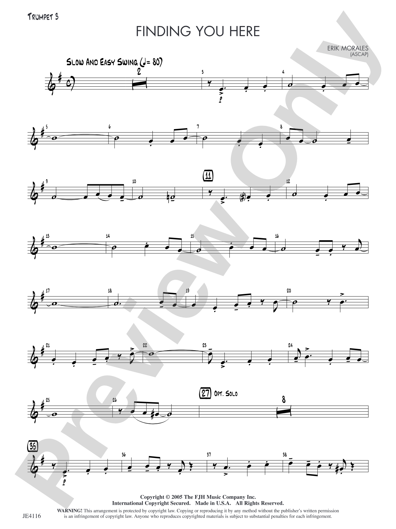 Finding You Here: Opt. Trumpet 3