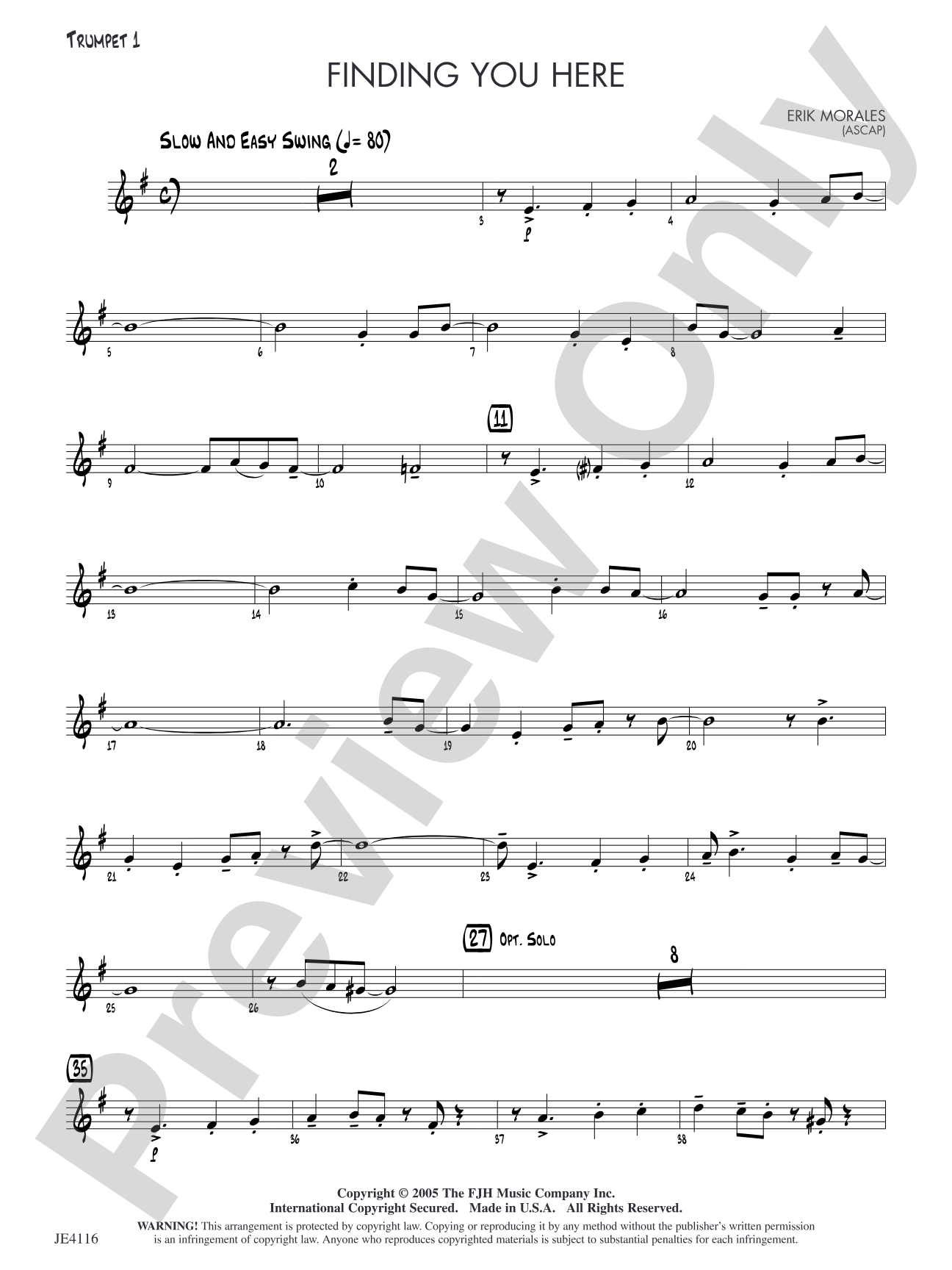 Finding You Here: Trumpet 1