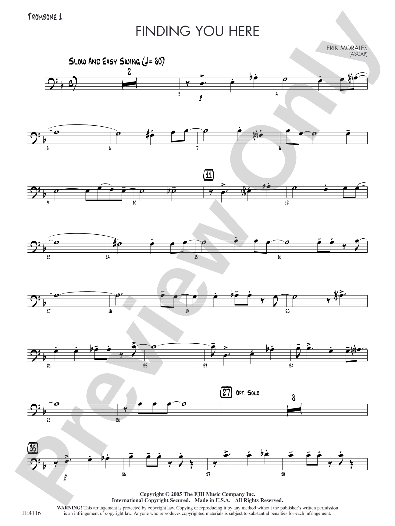 Finding You Here: Trombone 1