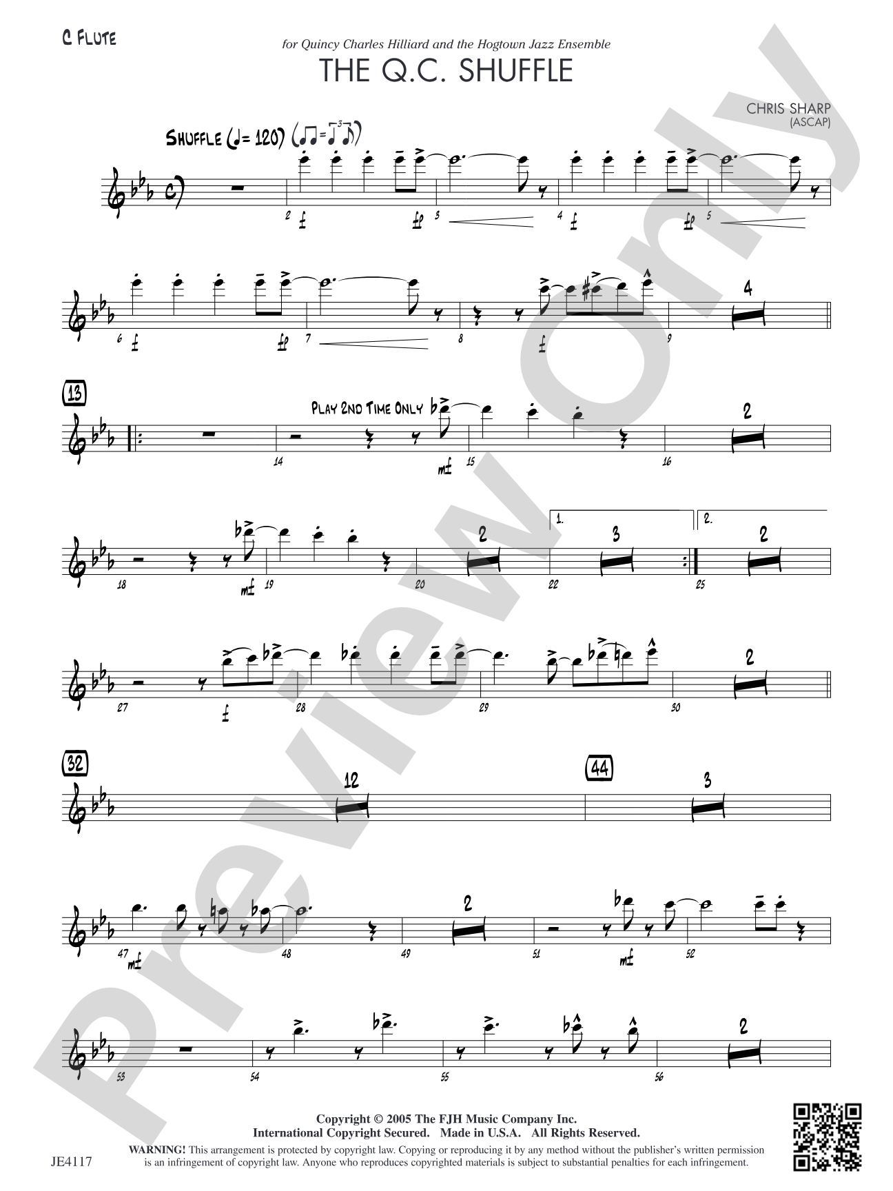 The Q.C. Shuffle: C Flute (Alternate Part)