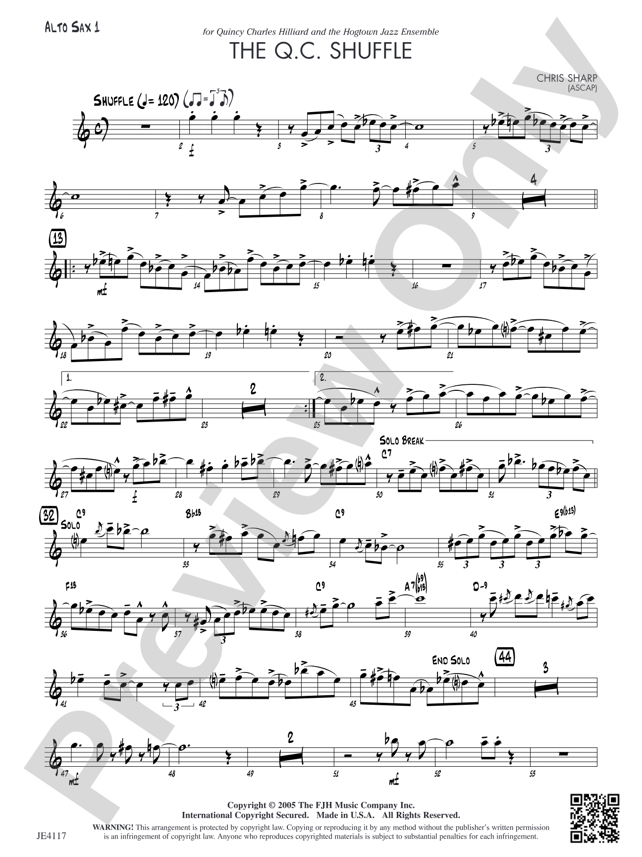 The Q.C. Shuffle: Alto Sax 1