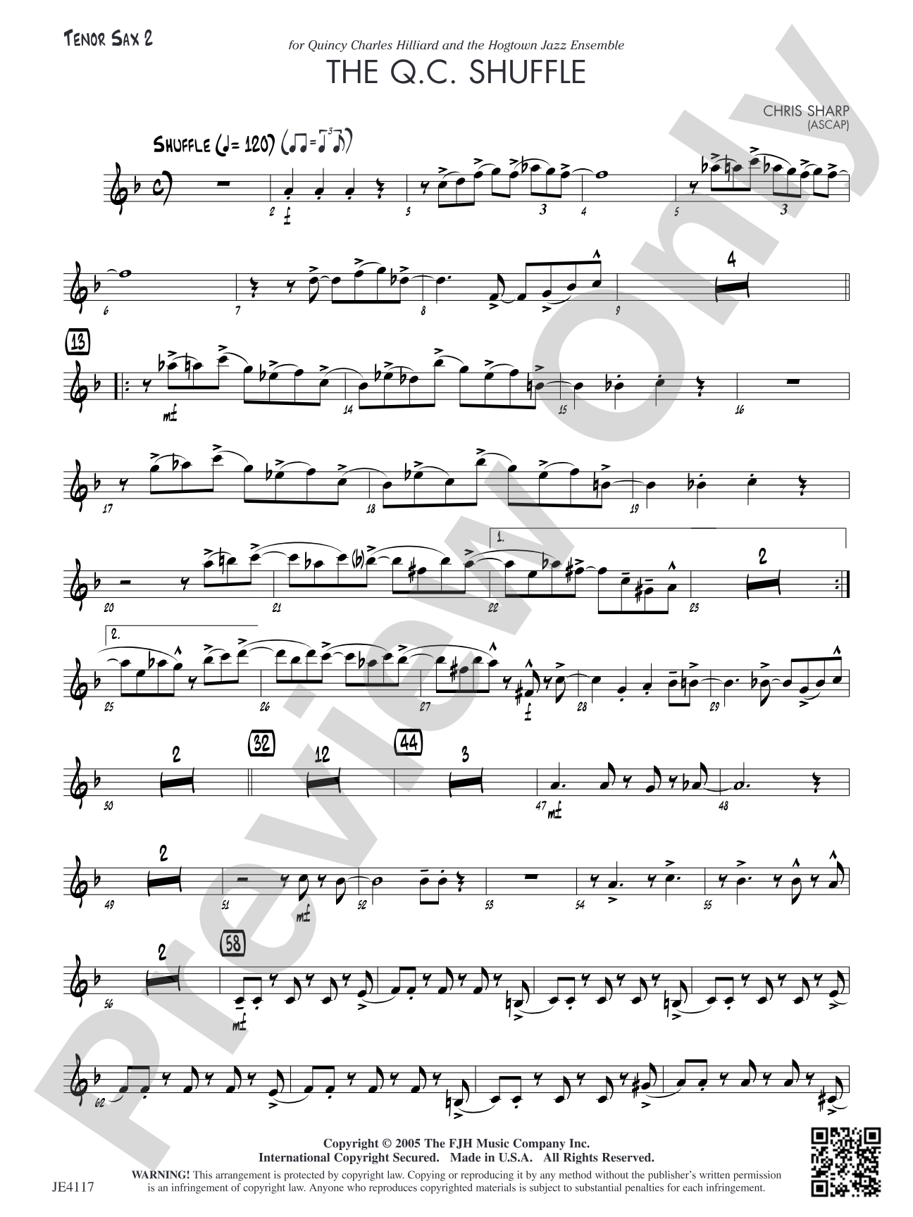 The Q.C. Shuffle: Tenor Sax 2