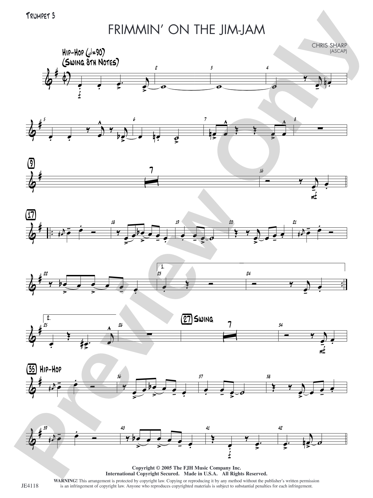 Frimmin' on the Jim-Jam: Opt. Trumpet 3