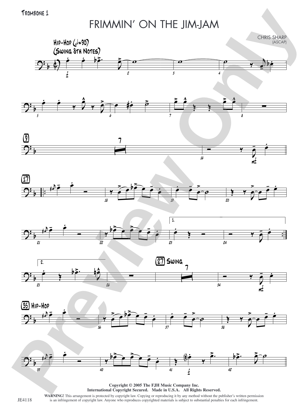 Frimmin' on the Jim-Jam: Trombone 1