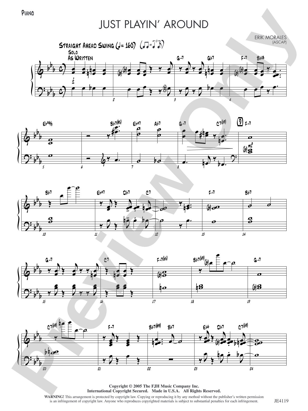 Just Playin' Around: Piano
