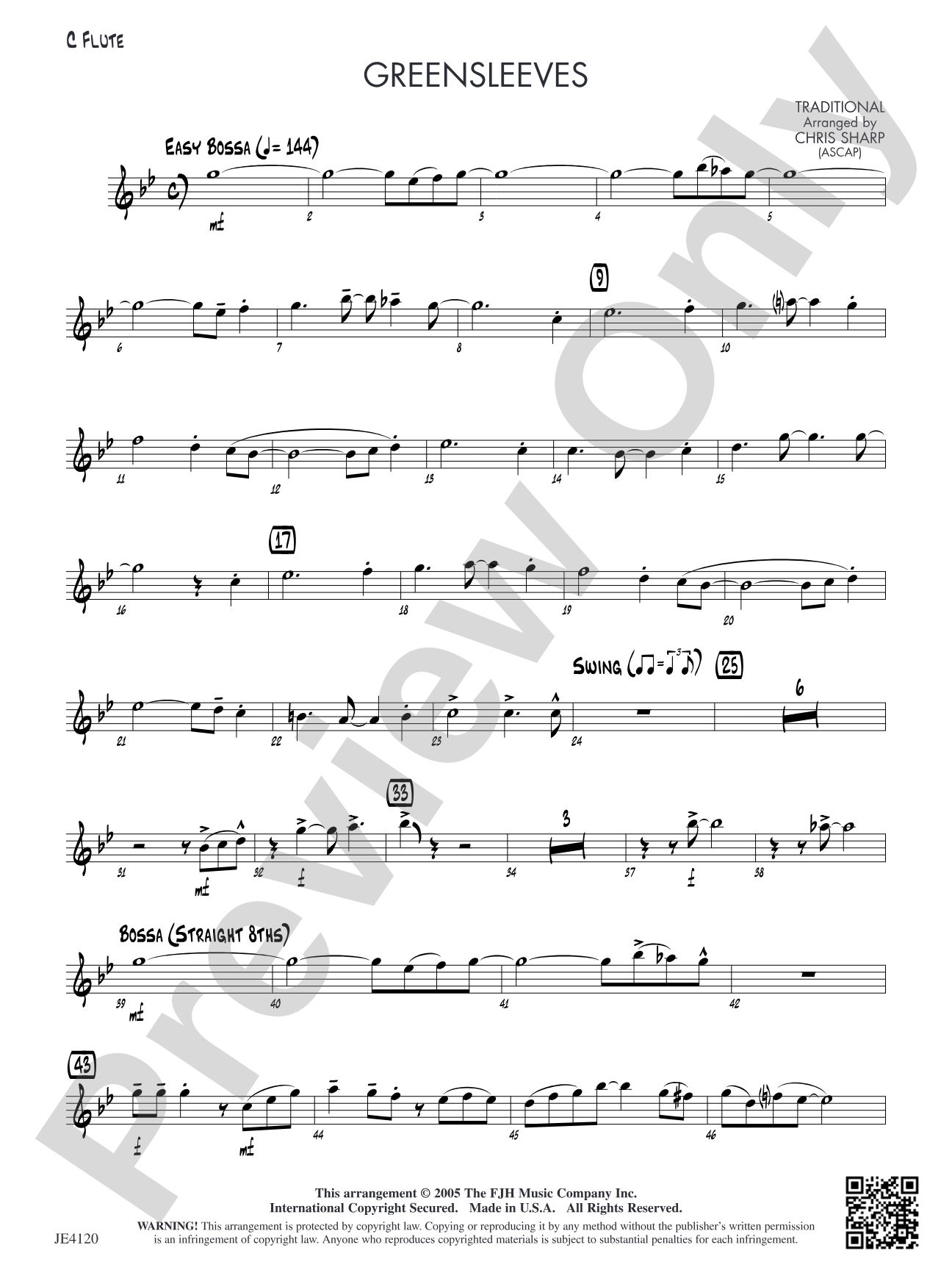 Greensleeves: Alternate Flute (Doubles Trumpet 1 8va)