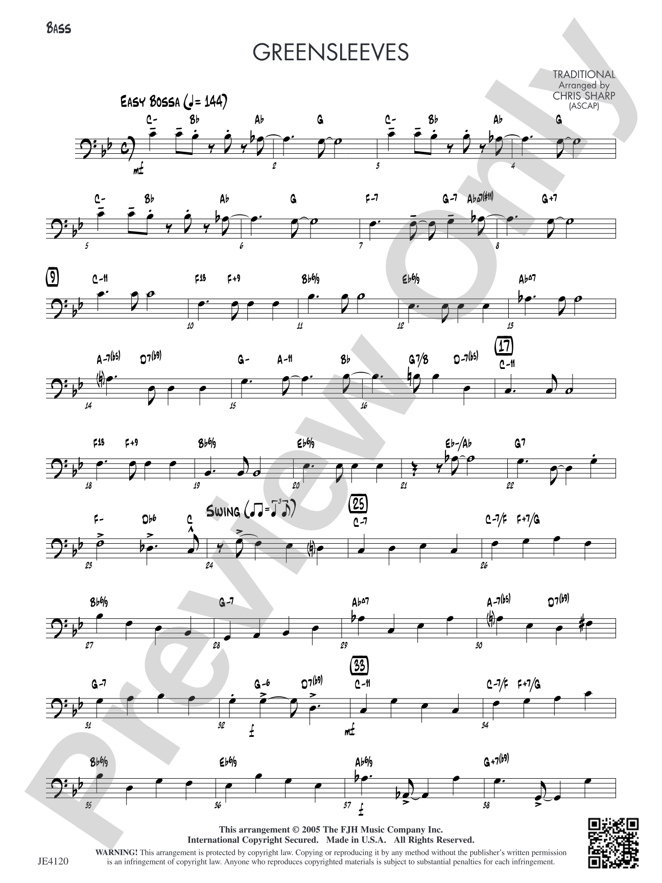 Greensleeves: Bass