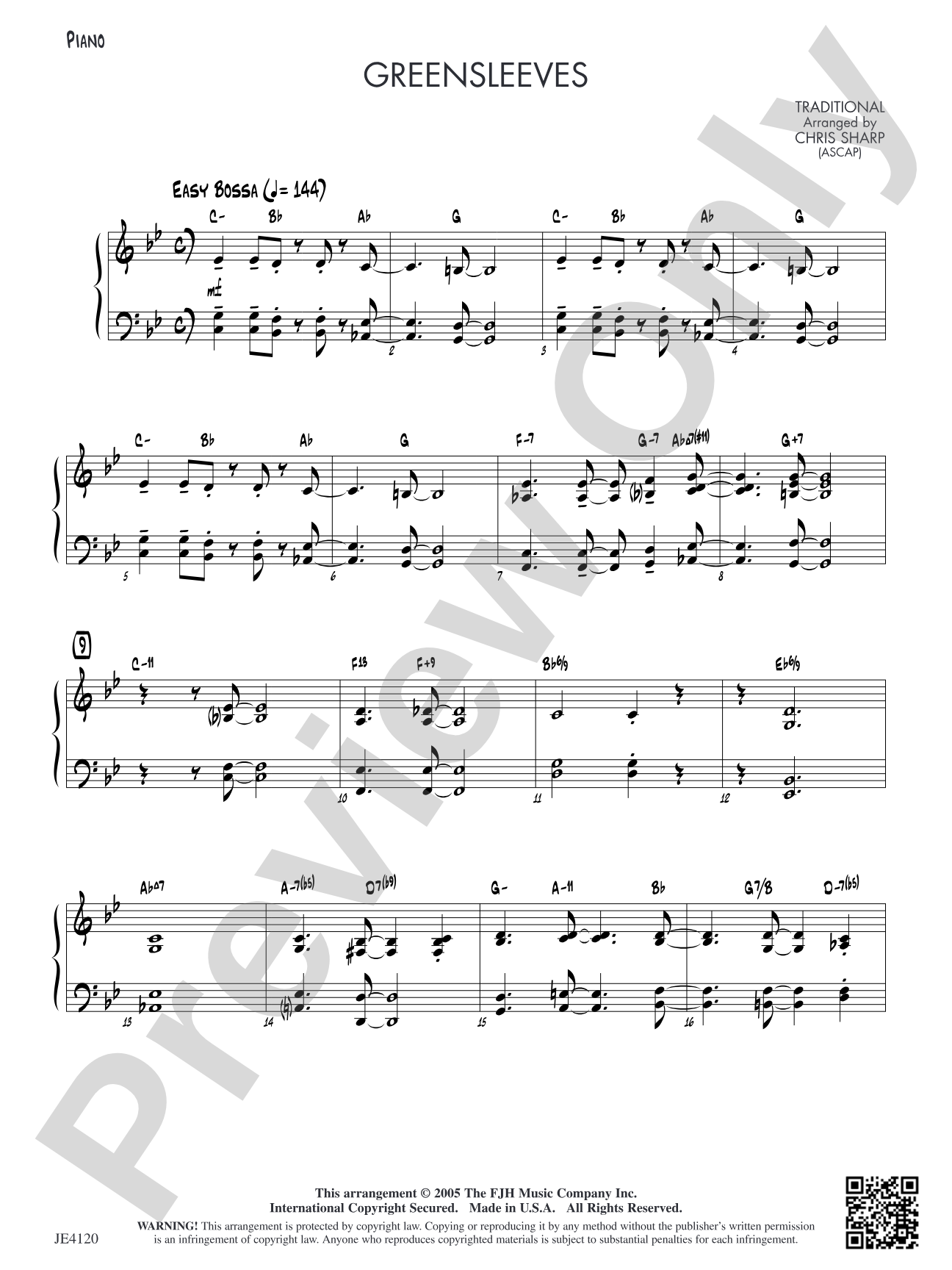 Greensleeves: Piano