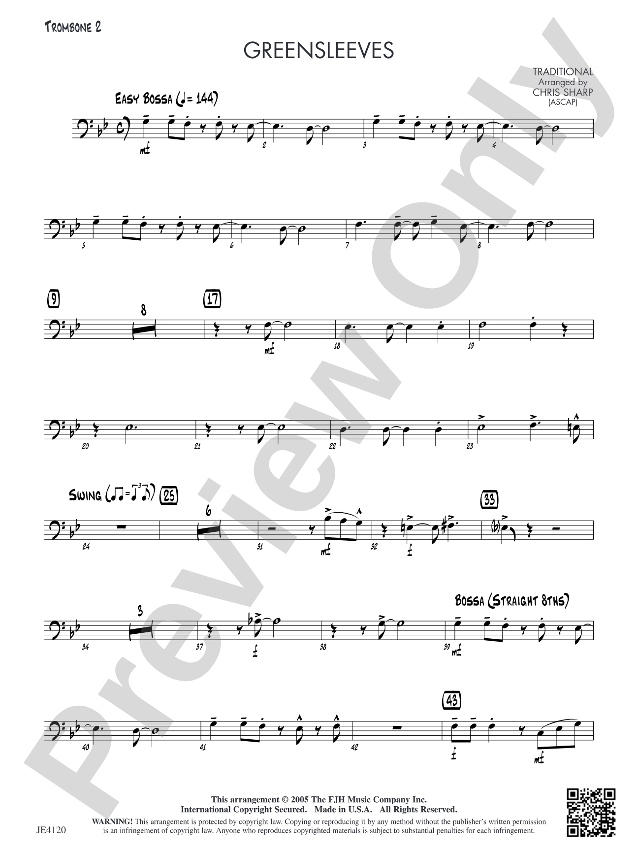 Greensleeves: Opt. Trombone 2