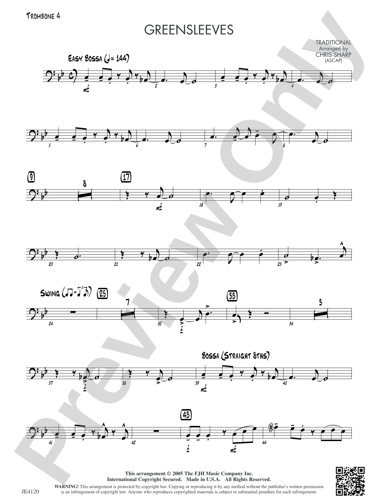 Greensleeves: Opt. Trombone 4