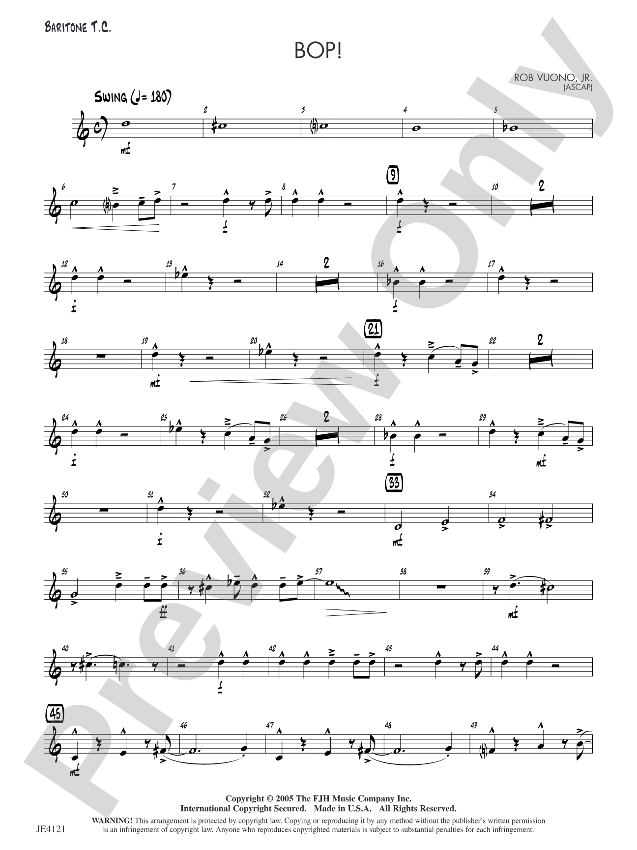 Bop!: Baritone T.C. (Alternate Part)