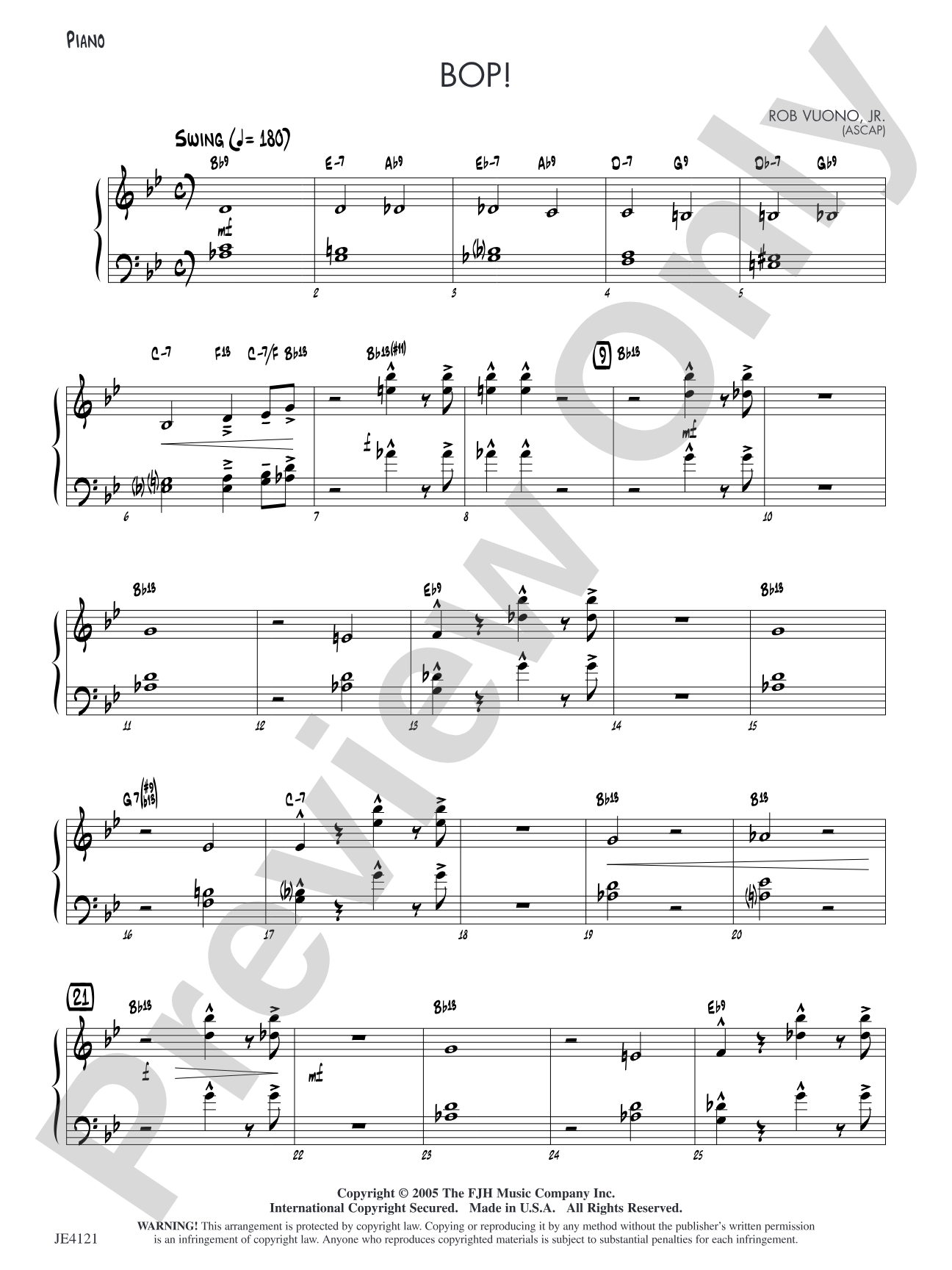 Bop!: Piano