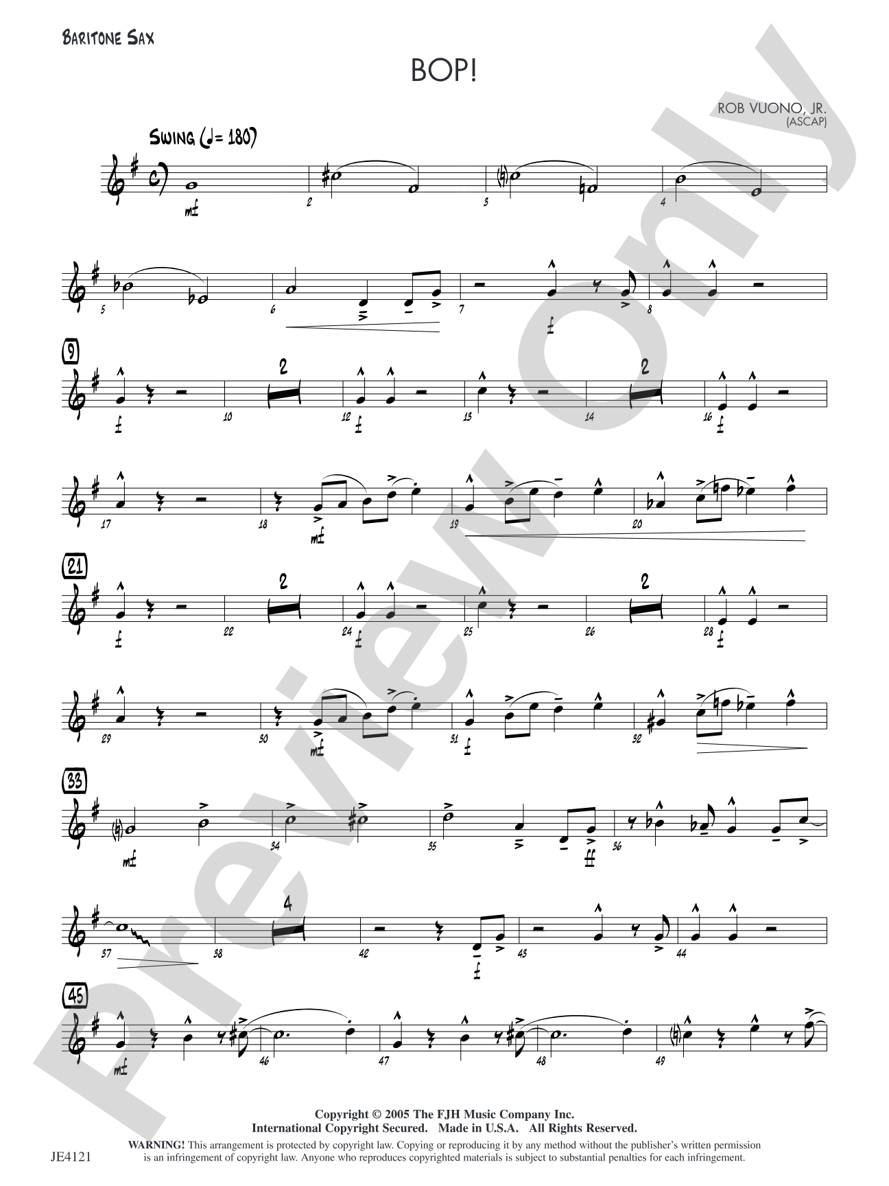 Bop!: Opt. Baritone Sax