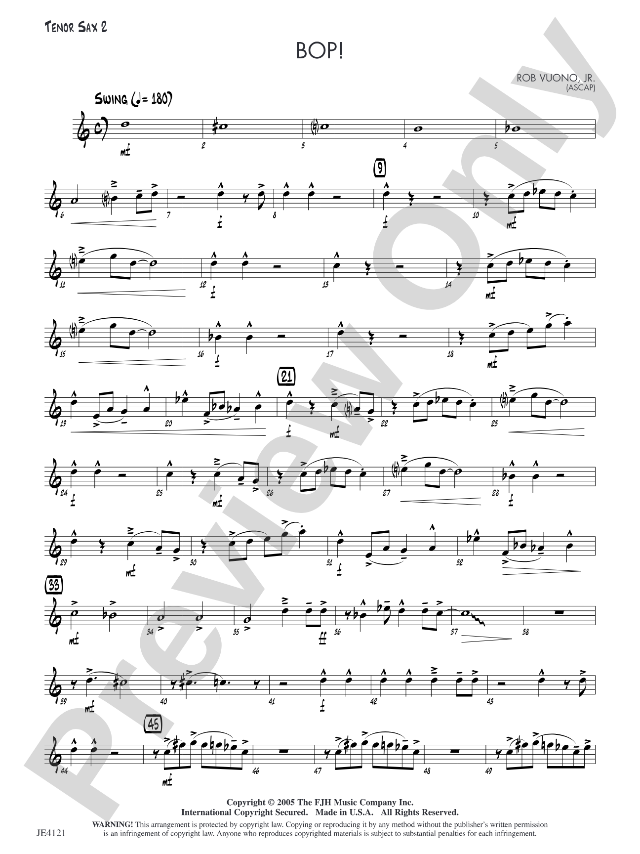 Bop!: Opt. Tenor Sax 2