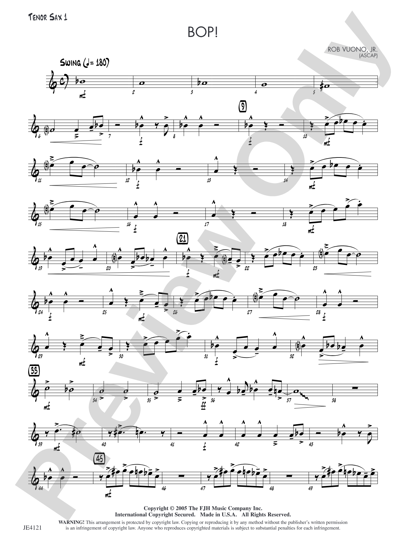 Bop!: Tenor Sax 1