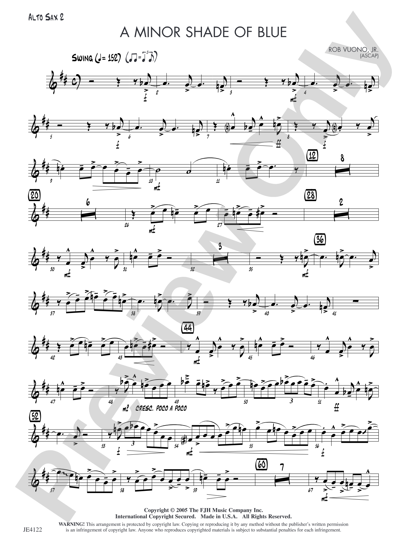 A Minor Shade of Blue: Alto Sax 2