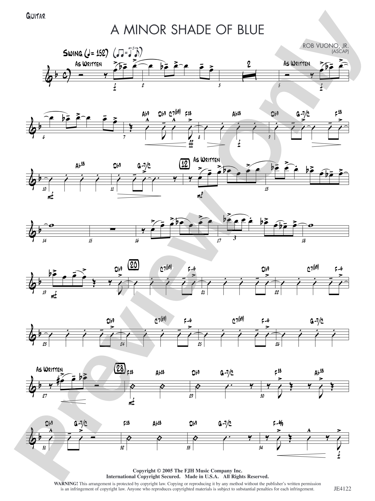 A Minor Shade of Blue: Guitar