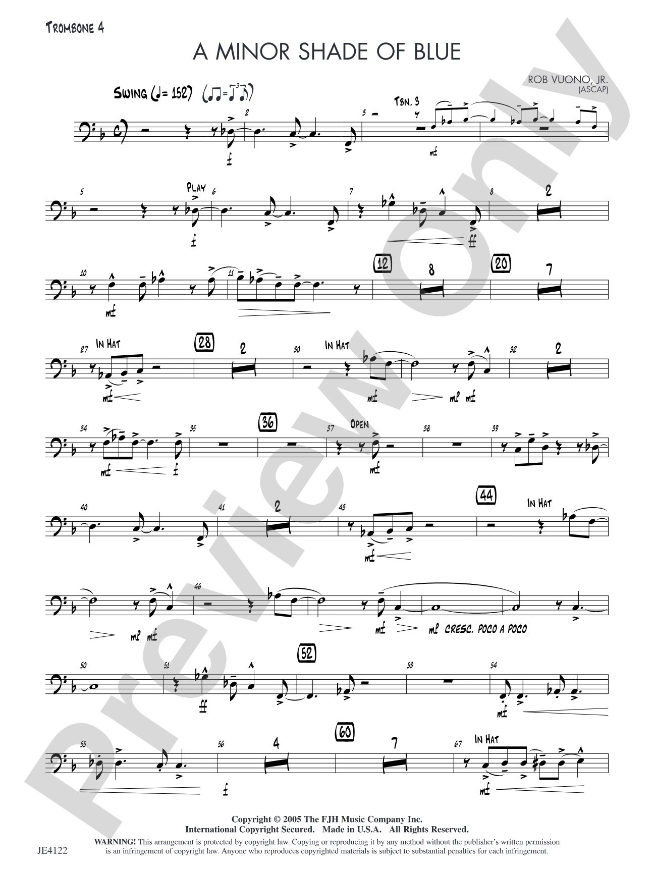A Minor Shade of Blue: Opt. Trombone 4