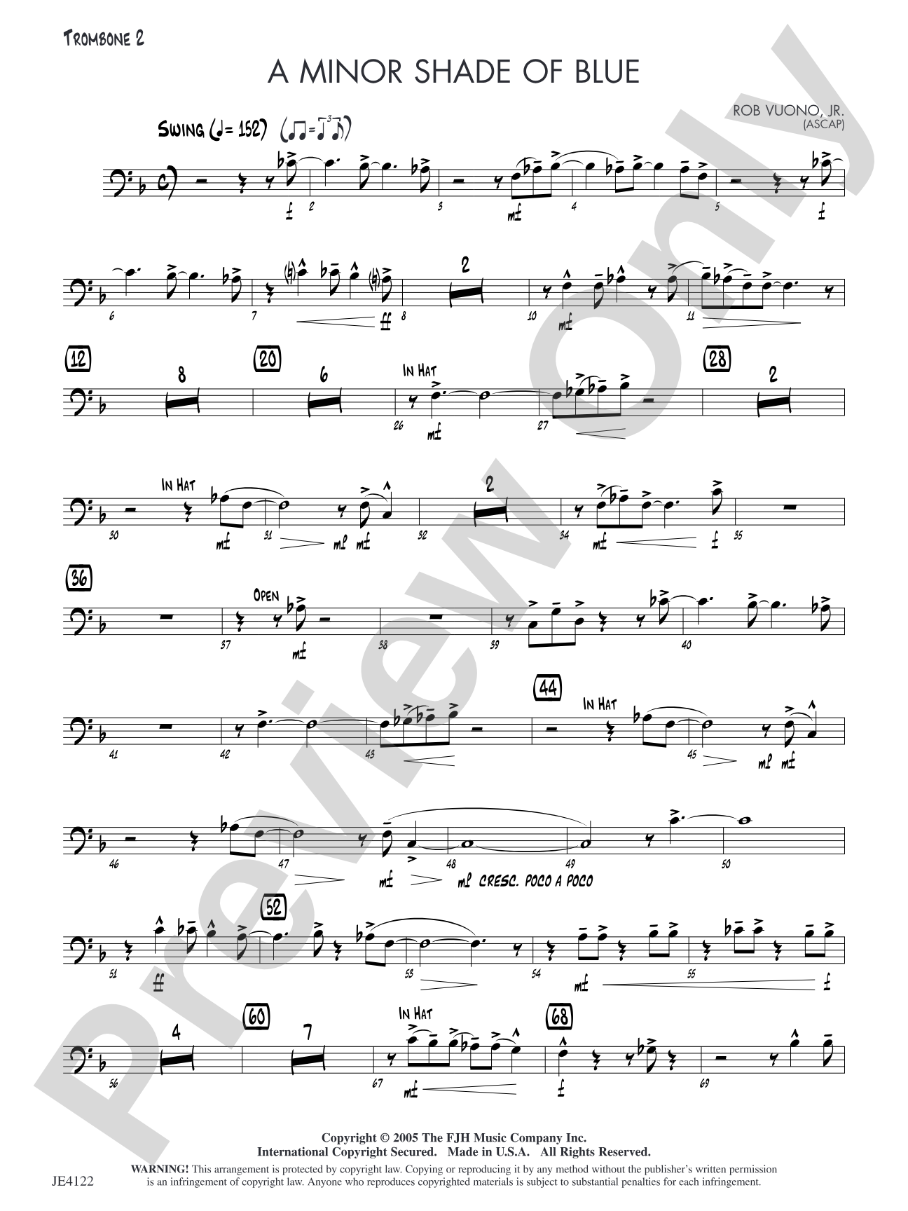 A Minor Shade of Blue: Trombone 2