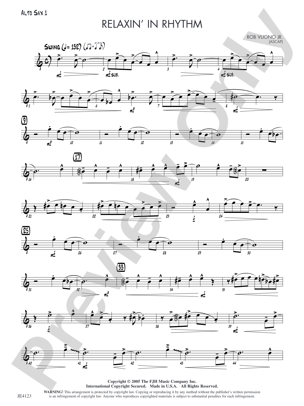 Relaxin' in Rhythm: Alto Sax 1