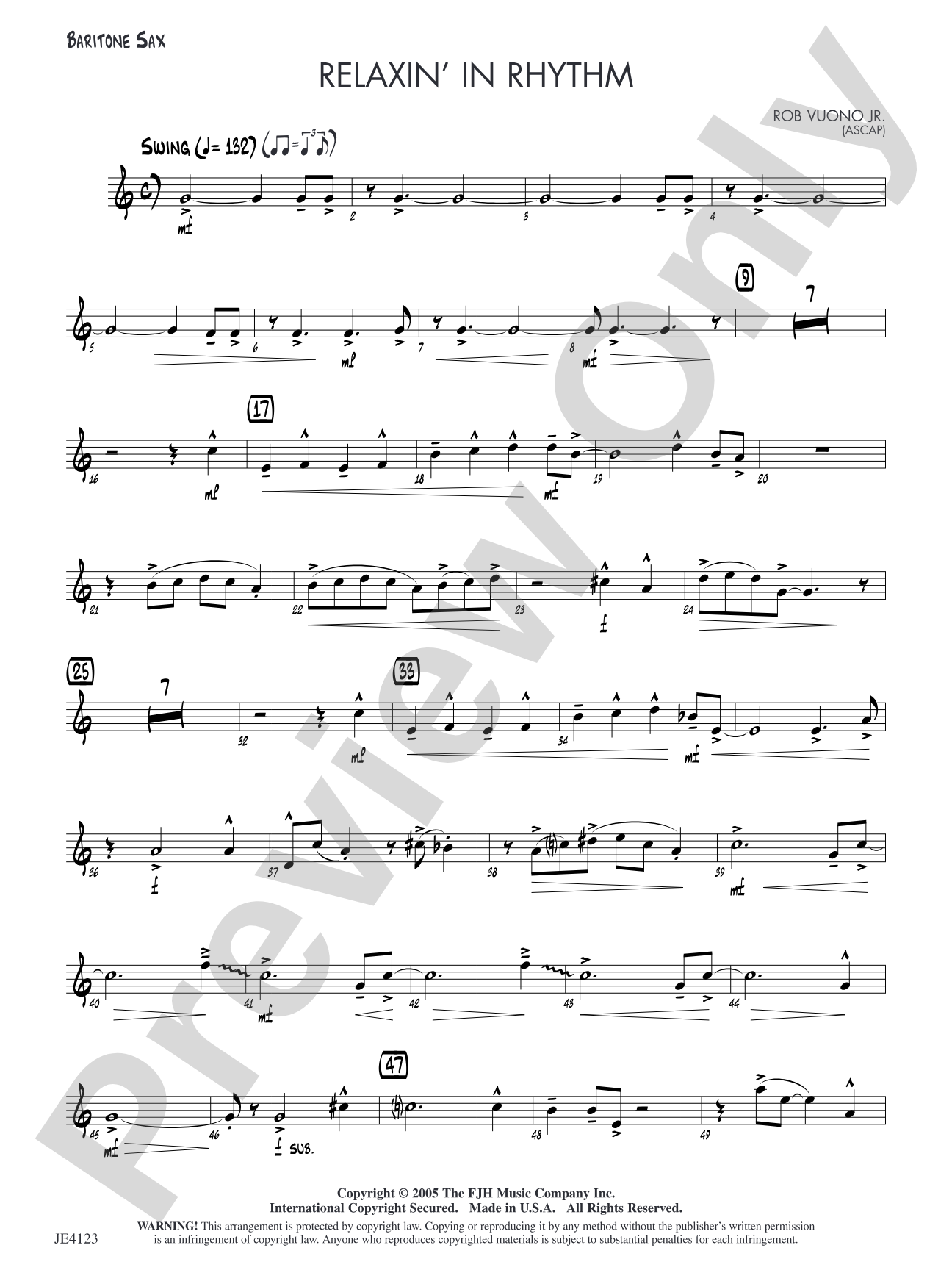 Relaxin' in Rhythm: Opt. Baritone Sax