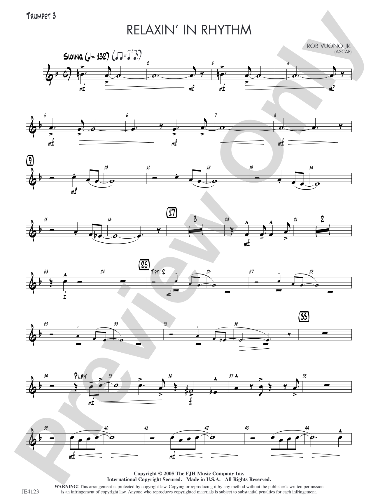Relaxin' in Rhythm: Opt. Trumpet 3